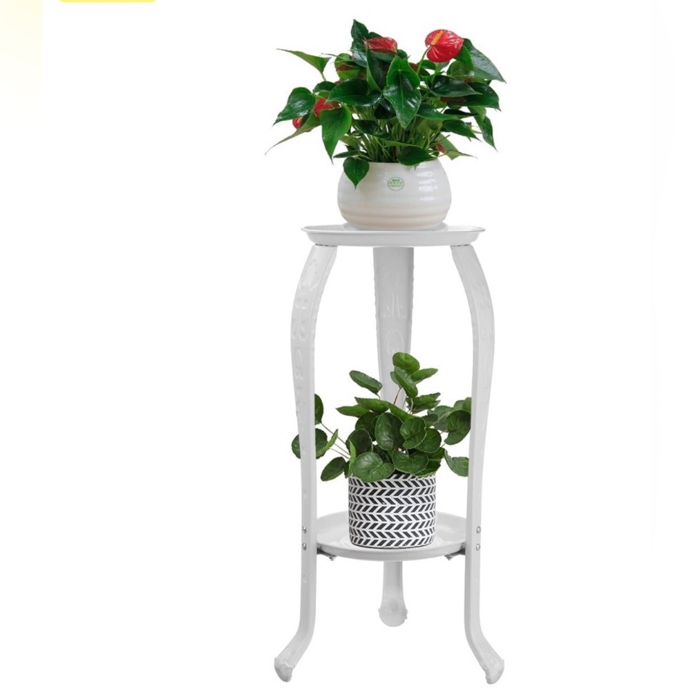 2 Tier Metal Plant Stand, Plant Shelf Flower Pot Holder Display Storage Shelf 🪴